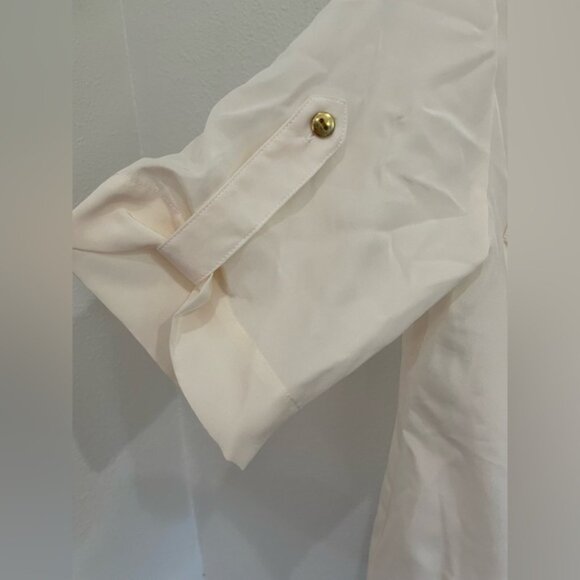 Amanda Uprichard Silk Neutral Feminine Blouse Contemporary Preppy Old Money - Picture 2 of 5